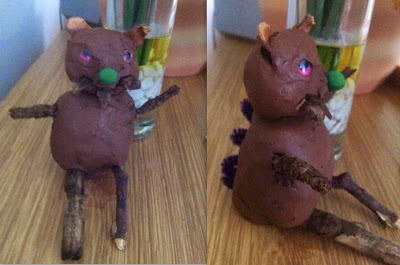 diy Gruffalo made out of clay