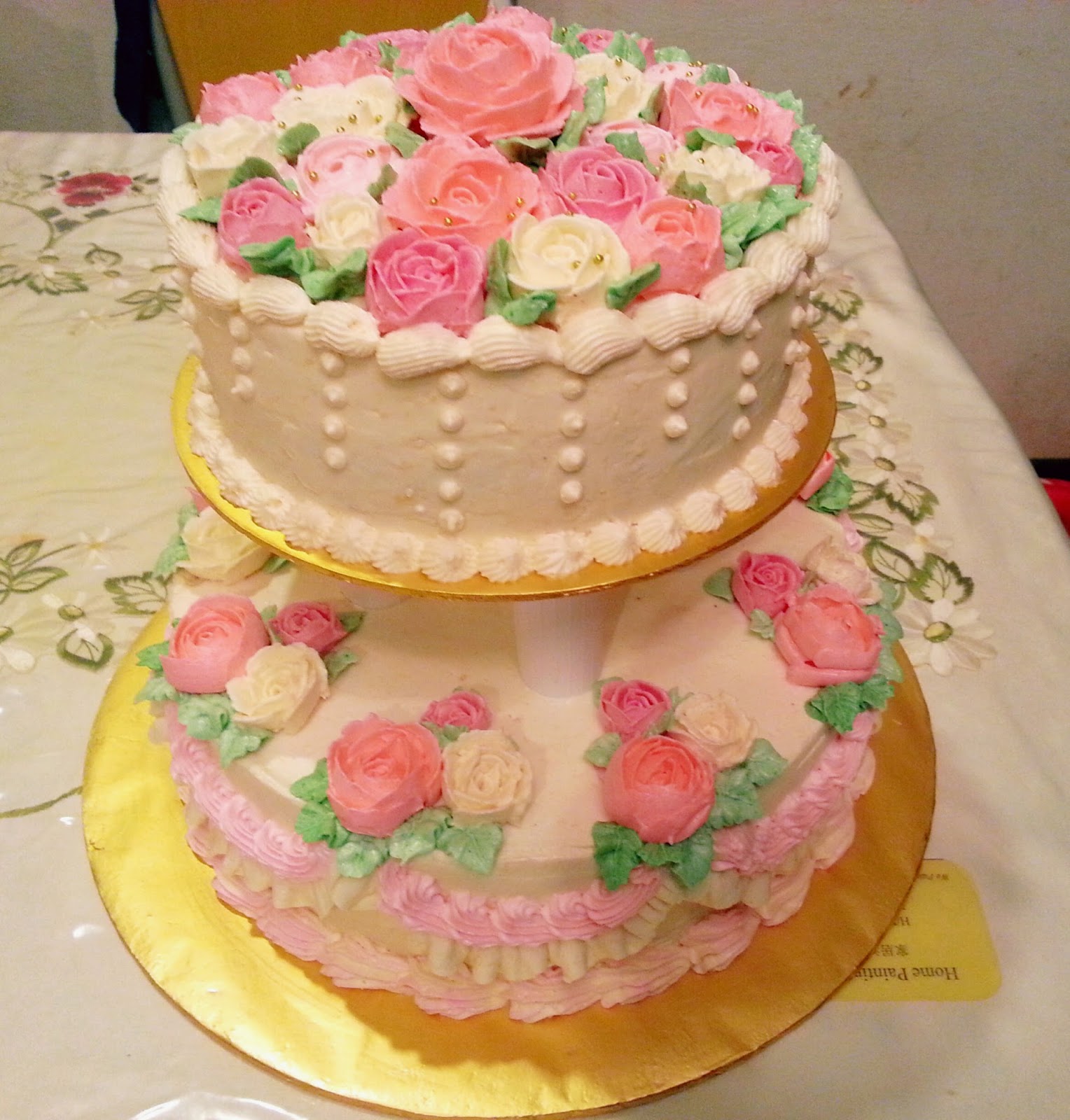 ISAURA KITCHEN Kek Kahwin 2 tingkat tema pink dan cream