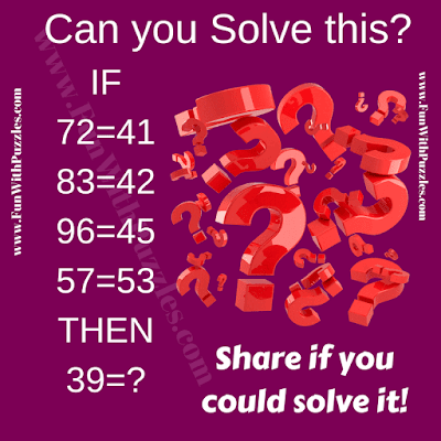 It is mind twisting logical riddle in which you have to solve the given logical equations to find the value of missing number.