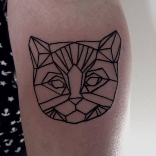 Tatuagens geométricas de gatos Tatuagens geométricas de gatos