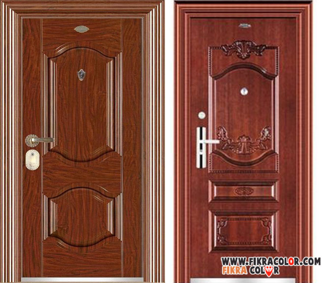 ديكورات ابواب خشبية داخلية مع لون الفرنيش بتصاميم عصرية fikra color