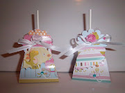 TWO BABY SHOWER FAVORS (CAKE POPS) USING THE LOLLIPOP HOLDER DIE.