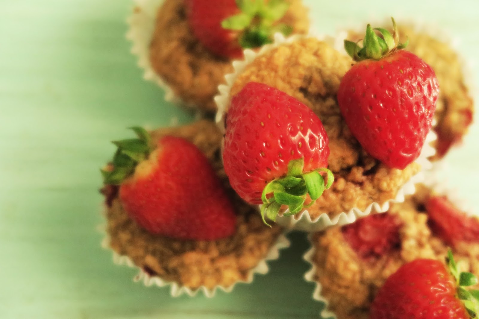 Muffins de avena y frutillas