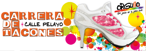 Carrera de tacones de la Calle Pelayo. Fiestas del orgullo Gay en Madrid 2011