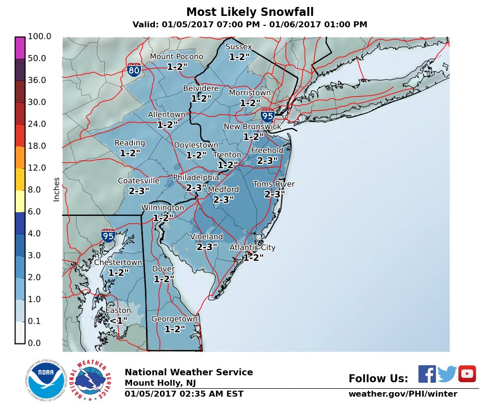 the national weather service in mt holly has been updating their snow event forecast for tonight into tomorrow morning the national weather service in mt holly has been updating their snow event forecast for tonight into tomorrow morning