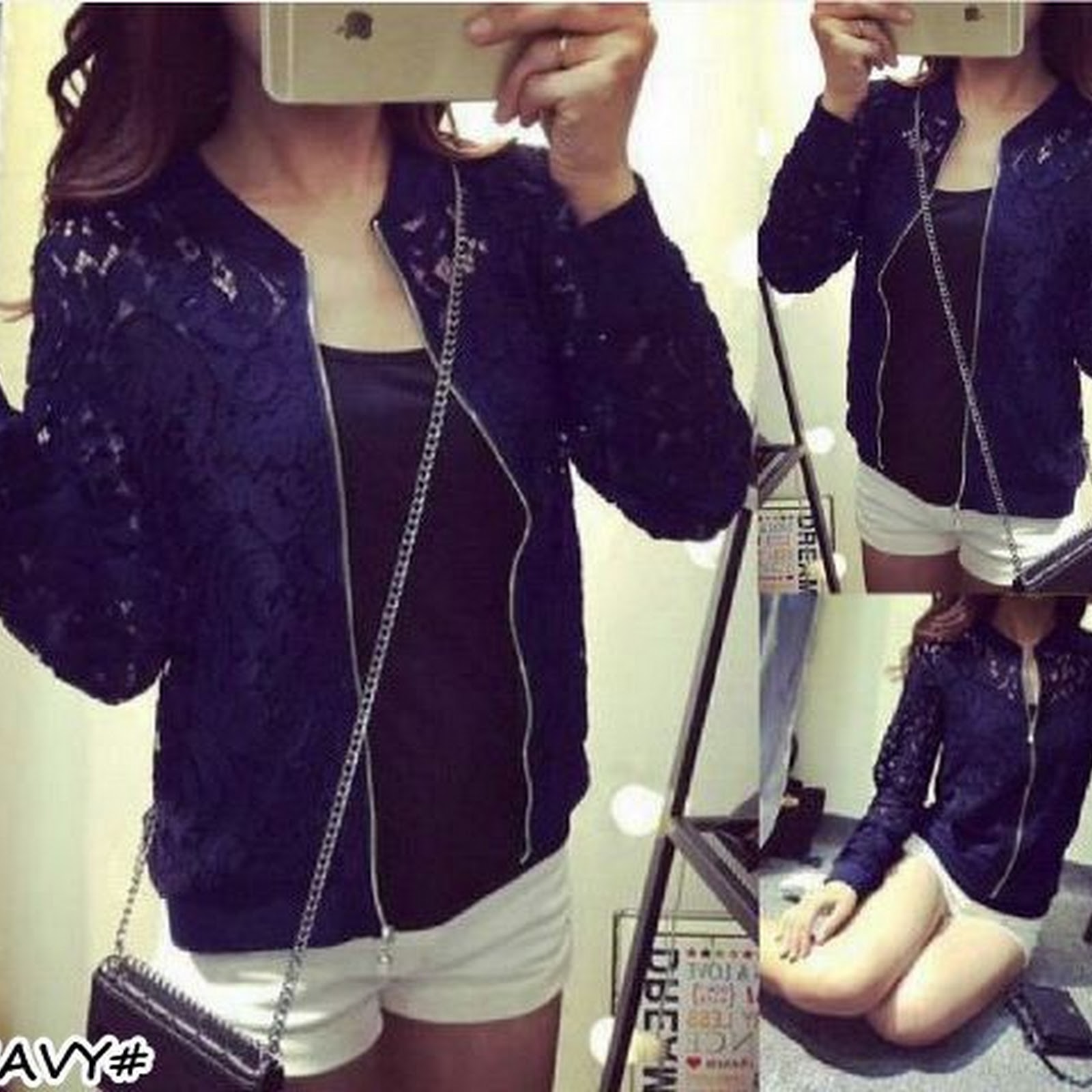 Jaket Wanita Model Brukat Warna Hitam Murah Bj5555 Jaket Model Brukat Wanita Hitam Bj5555
