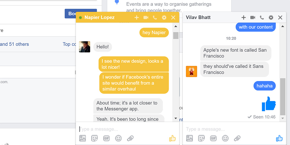 Facebook Desktop Site Is Looking At Messenger Design Social Songbird