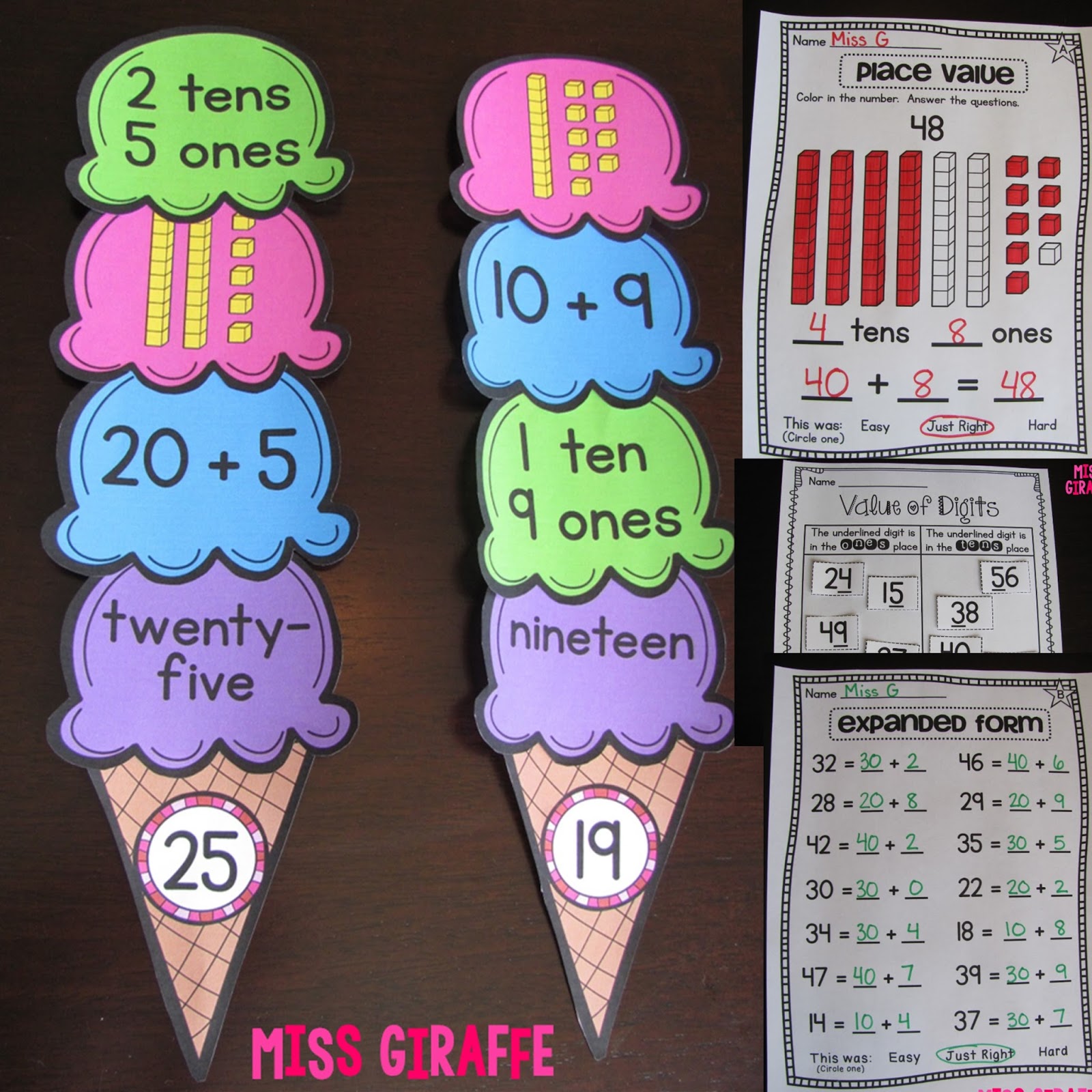 Miss Giraffe's Class: First Grade Math Ideas for the Entire Year!