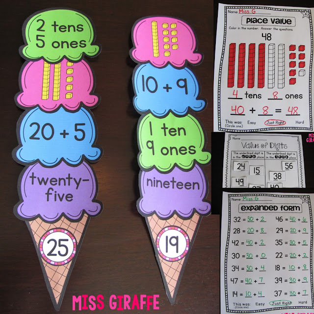 Fun place value games, crafts, and activities that are perfect for learning tens and ones and how to make numbers in first grade and kindergarten