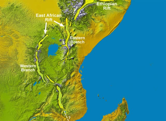 Africa Physical Map Great Rift Valley