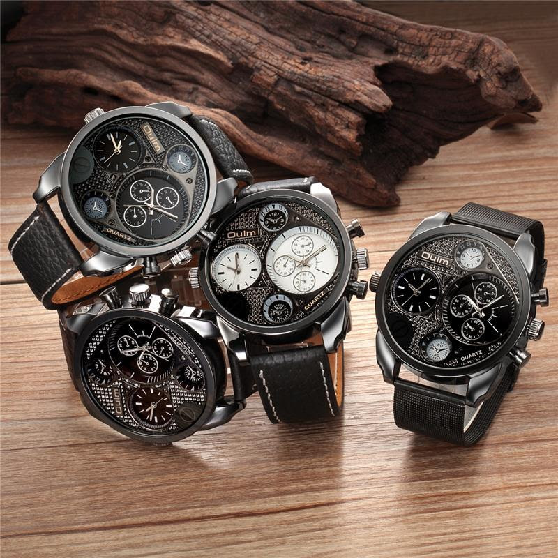 Men's Luxury Stainless Steel Genuine Leather Military Watch