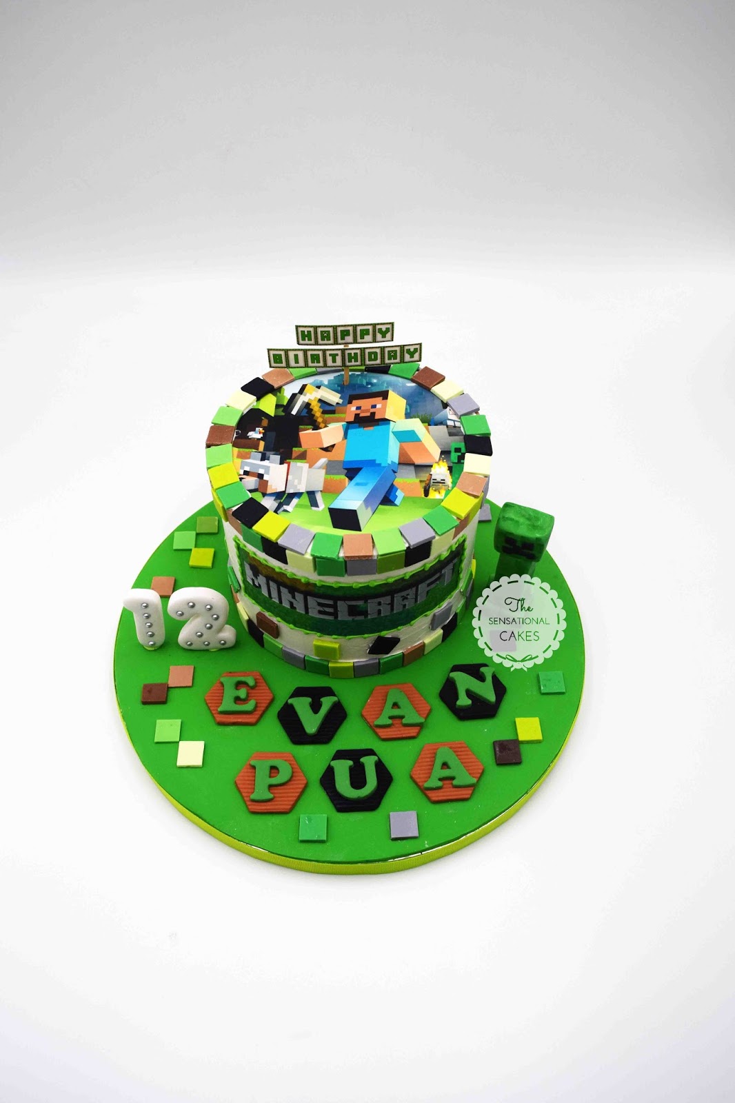 minecraft game inspired theme 3d cake