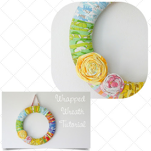 tutorial for vintage fabric handmade wreath from In Colour Order blog