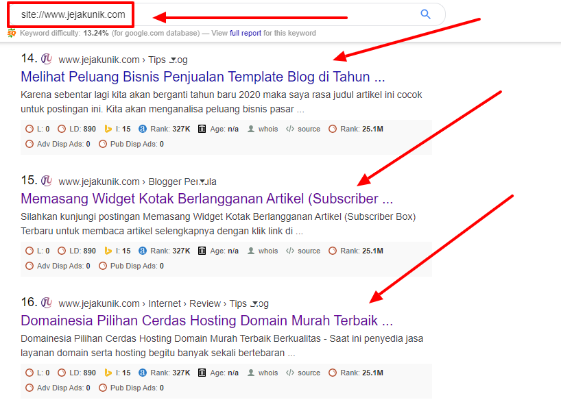 Cara Paling Cepat Mengetahui Artikel Kita Yang Sudah Terindex Cara Paling Cepat Mengetahui Artikel Kita Yang Sudah Terindex