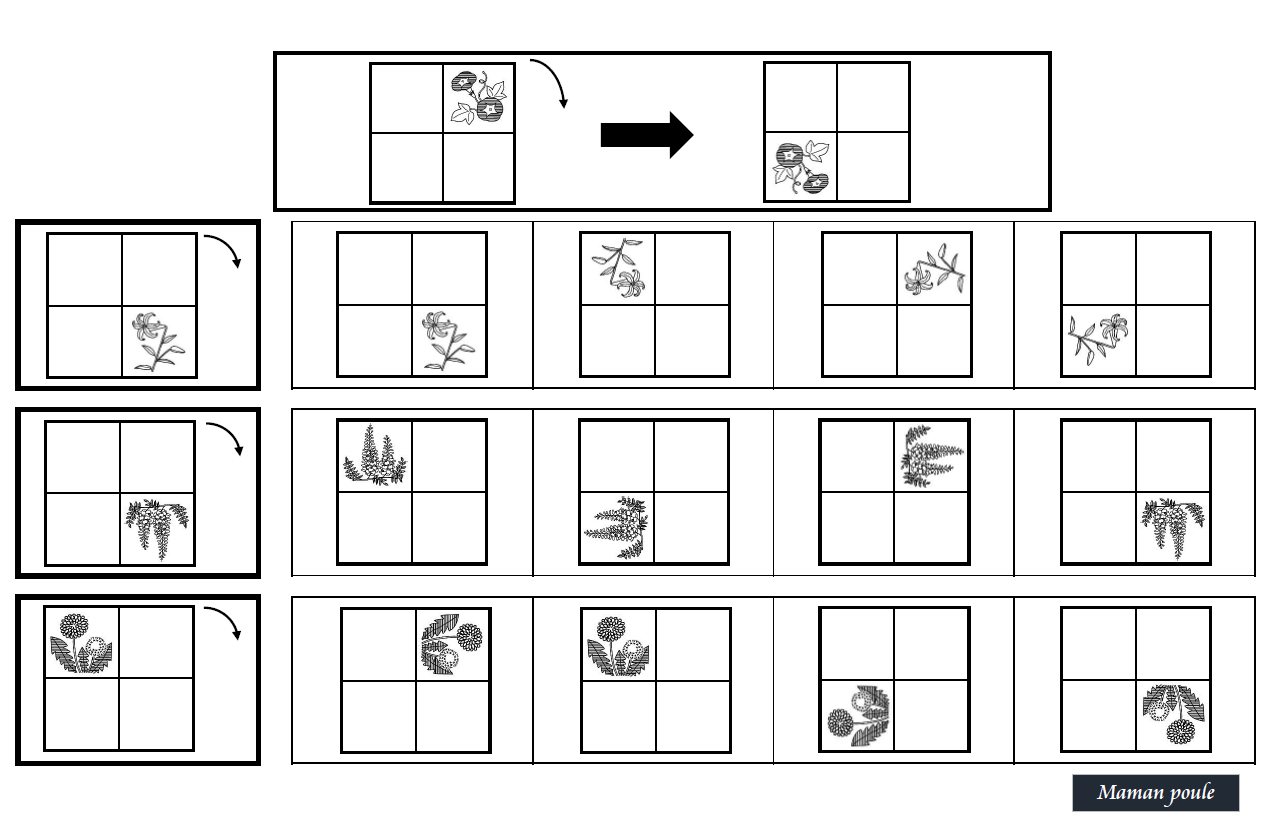 プリント 図形の回転 １８０度編 ママンプールのお受験日記