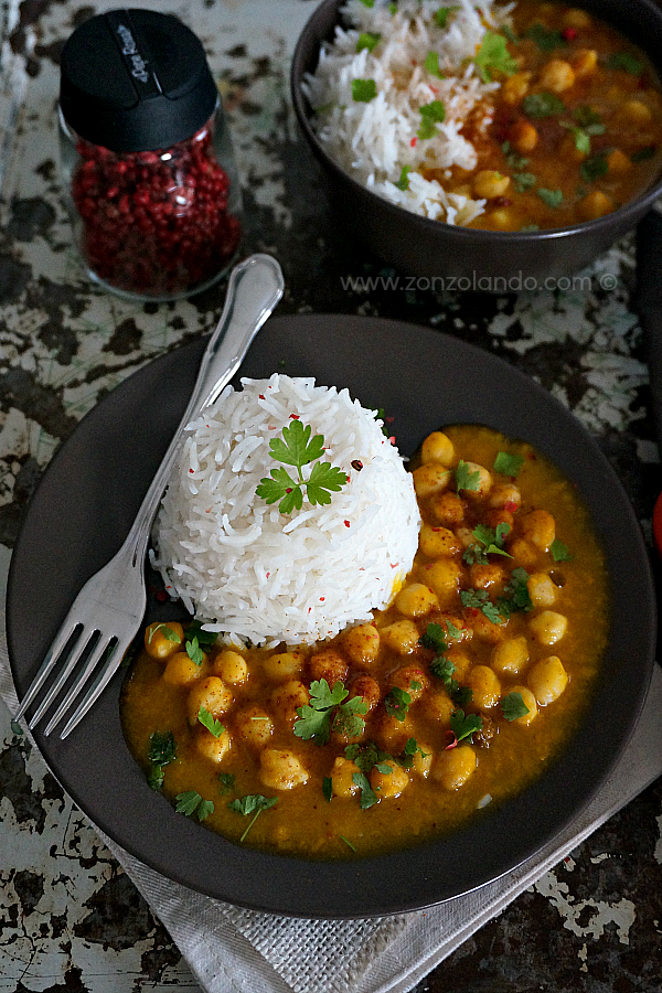 Curry vegano di ceci e zucca ricetta facile e saporita gustosa vegan chickpea curry rice recipe