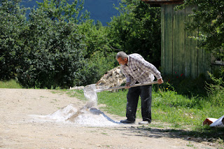 Sally mixing away in the sun Sally mixing away in the sun