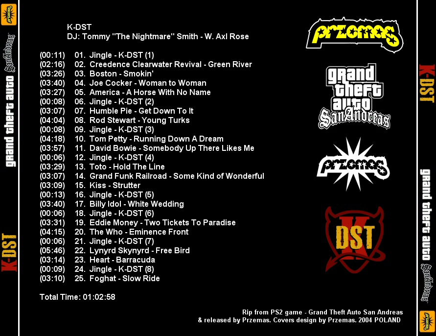 Where The Buffalo Roam Bandas sonoras GTA San Andreas KDST Radio Station (2004) El rock