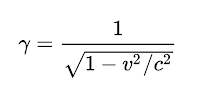 Factor gamma en la Teoria de la Relatividad