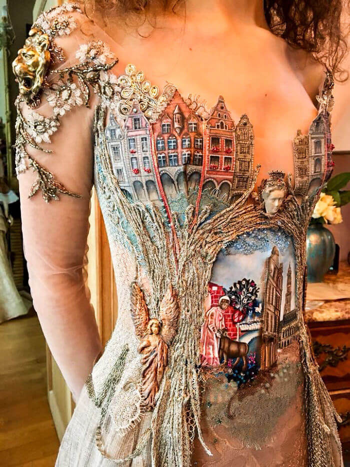 French Designer Uses The Spines Of Books To Create Extraordinary Dresses