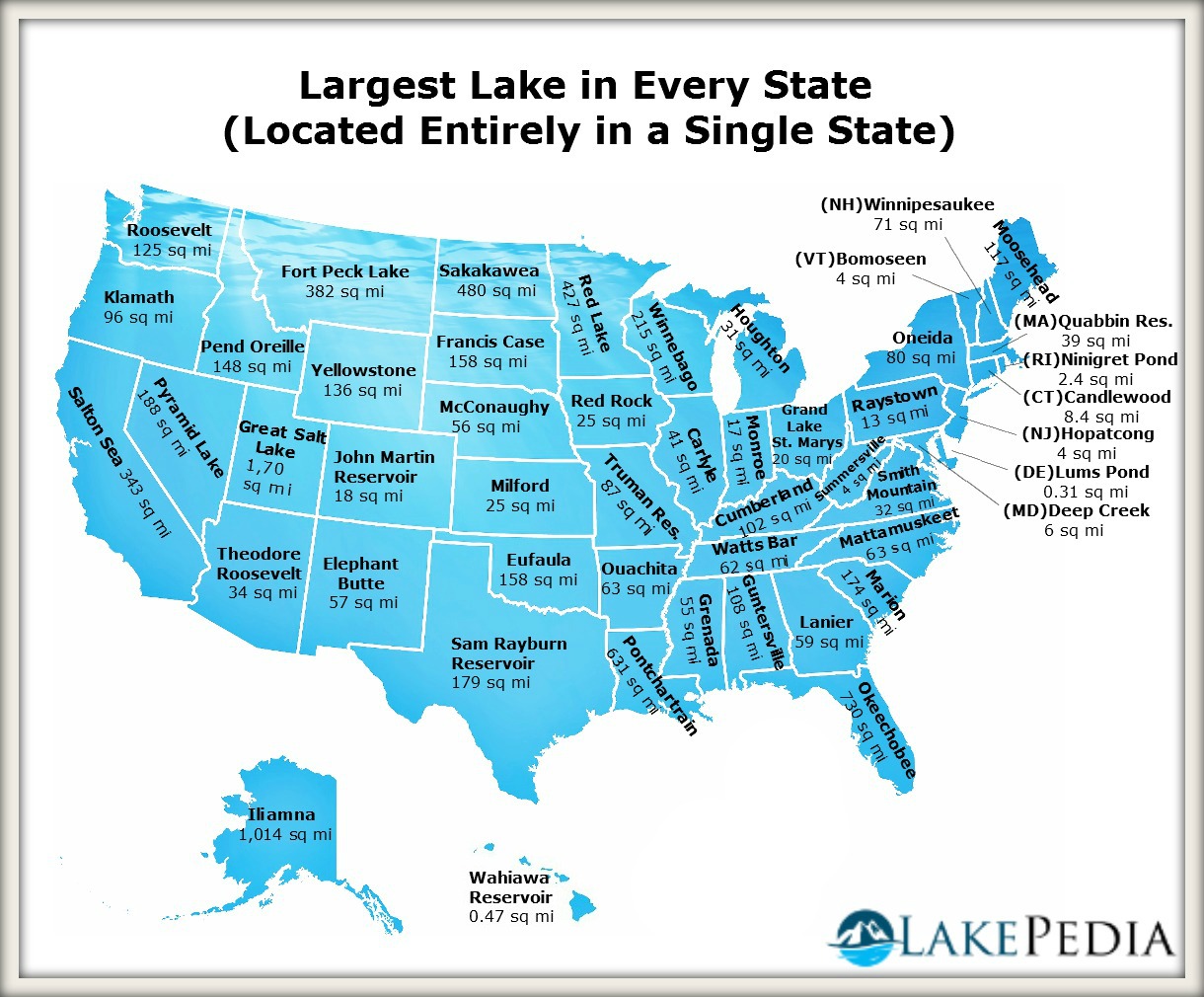 Largest U S Lakes Map Wondering Maps Largest U S Lakes Map Wondering Maps