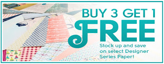 Buy 3 Get 1 Free on Designer Series Paper from Stampin' Up! during August 2013 - get yours here