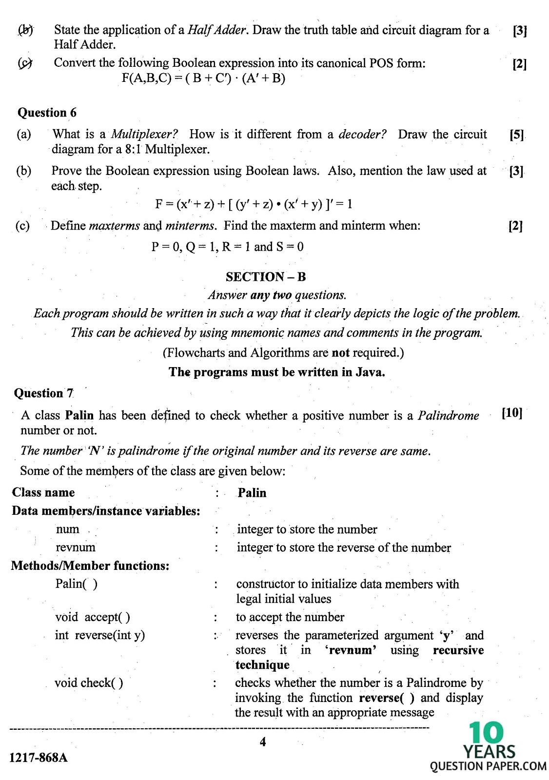 isc 2017 class 12th computer science theory question paper isc 2017 class 12th computer science THEORY question paper