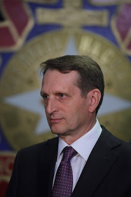 Director of the Foreign Intelligence Service Sergei Naryshkin. Director of the Foreign Intelligence Service Sergei Naryshkin.