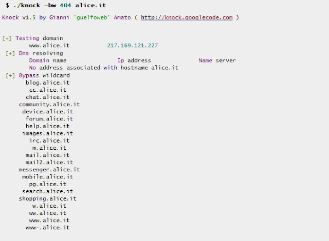 Knock v1.5 - Subdomain Scanner , allows to bypass wildcard
