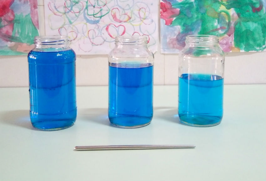 Joyful Learning Home Preschool Creating Music with a Water Bottle Xylophone