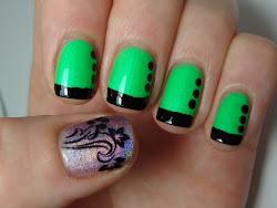 nail lime designs neon tips
