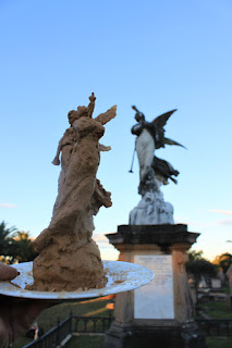 clay model by artist Jane Bennett of the Dixson Monument in Rookwood Necropolis