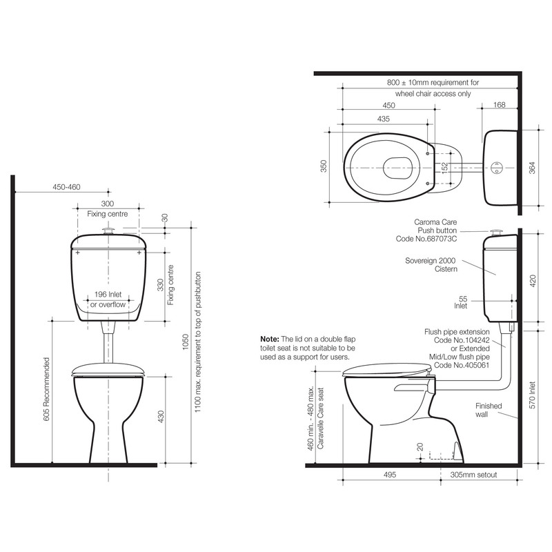 Modecor Toilet Suites Caroma Care 400 Connector Toilet Suite