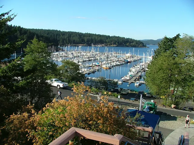 Friday Harbor on San Juan Island from stairway to whale museum