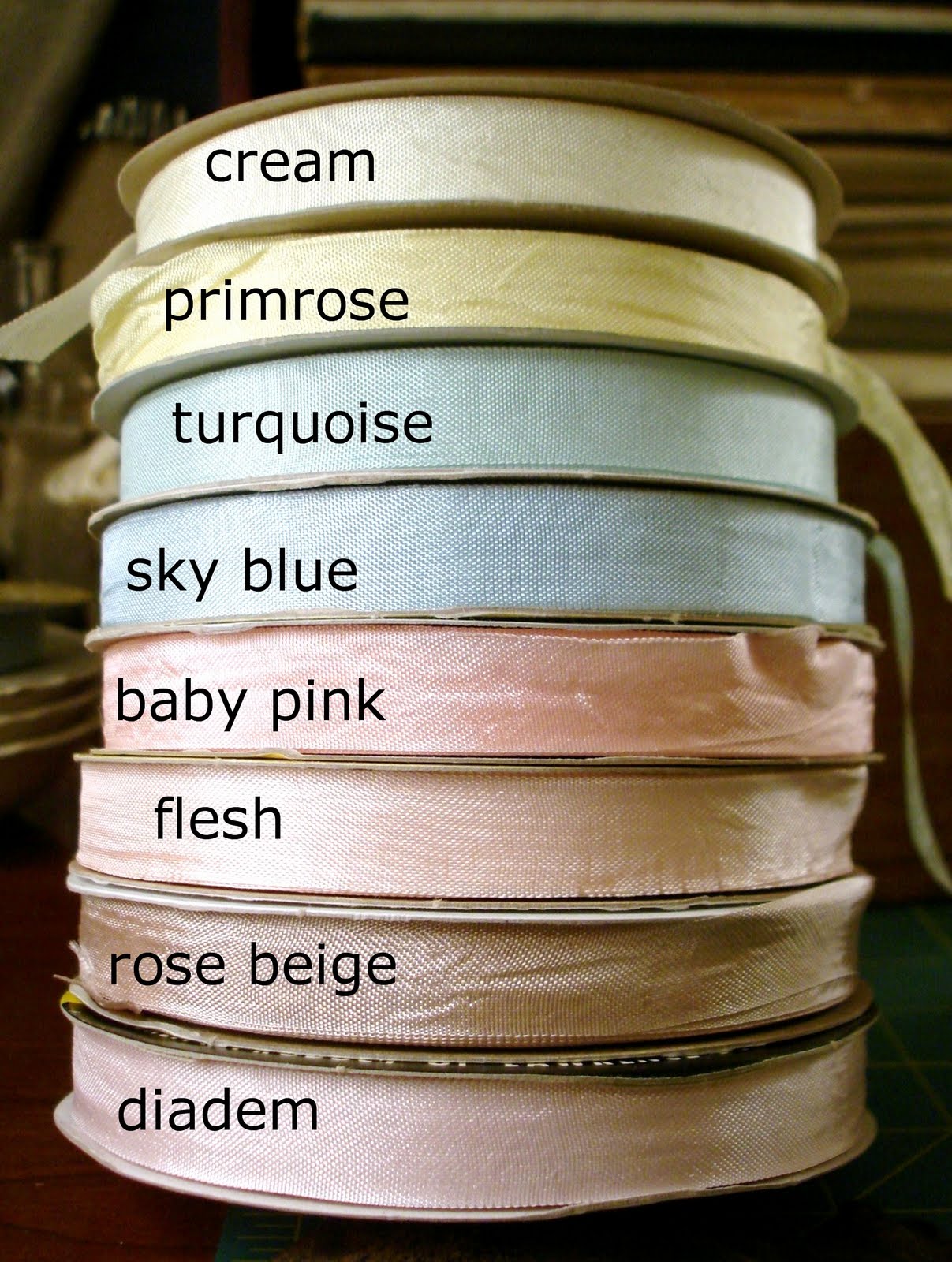  The Feathered Nest My very favorite shades of seam binding...