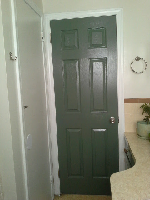 Vintage Bathroom Makeover green door