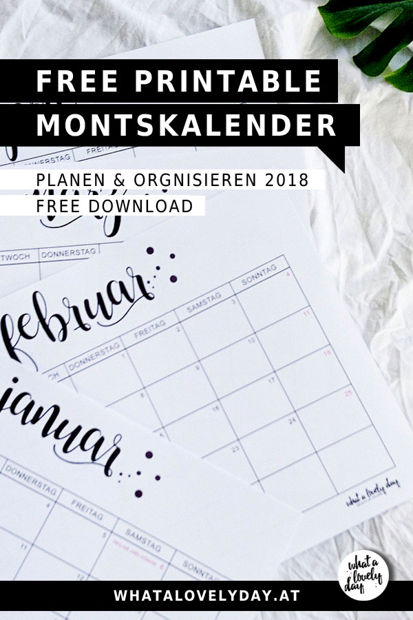 MONATSKALENDER 2018 PLANEN UND ORGANISIEREN FREEBIE DOTS / what a