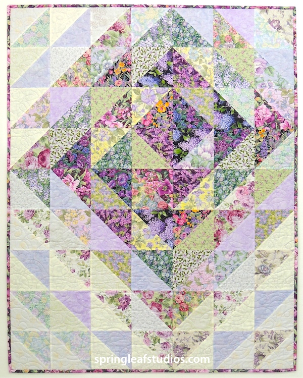 floral HST quilt by Springleaf Studios
