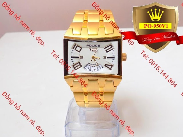 Đồng hồ nam mặt chữ nhật Police 950V1 Đồng hồ nam mặt chữ nhật Police 950V1