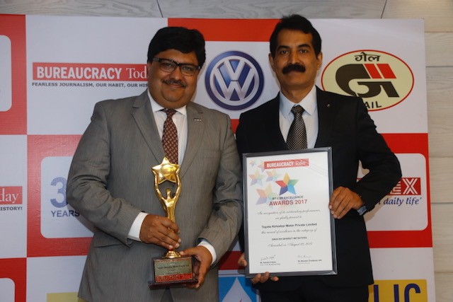 Toyota’s unique approach to curb Open Defecation recognized under “Swachh Bharat” award category (conferred by Bureaucracy Today) Toyota’s unique approach to curb Open Defecation recognized under “Swachh Bharat” award category (conferred by Bureaucracy Today)