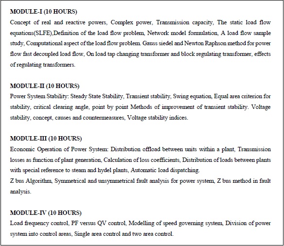 Lecture Notes on Power System Operation and Control
