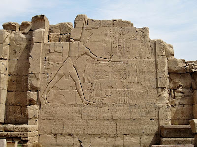Výjev bitvy v Karnaku/publikováno z http://en.wikipedia.org/wiki/Battle_of_Megiddo_%2815th_century_BC%29