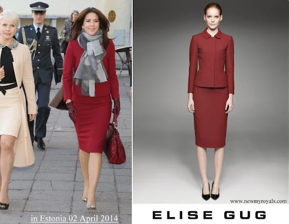 Crown Princess Mary wore ELISE GUG Skirtsuit from AW2013 Collection