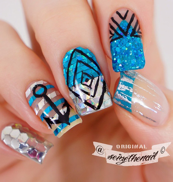 40+ Amazing Ocean Nail Art Ideas