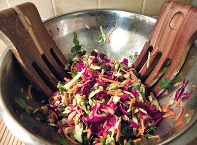 Serving Bowl of Asian Salad, Half-full