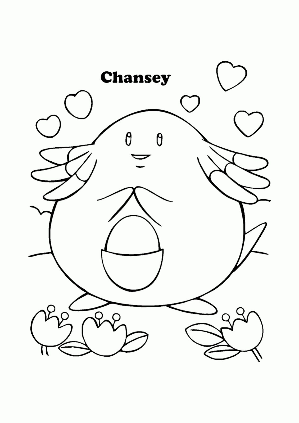 Mewarnai Gambar Pokemon Chansey - Contoh Anak PAUD