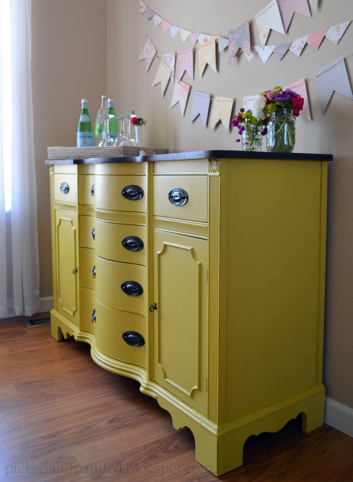 Helen Nichole Designs Custom Mustard Yellow Buffet
