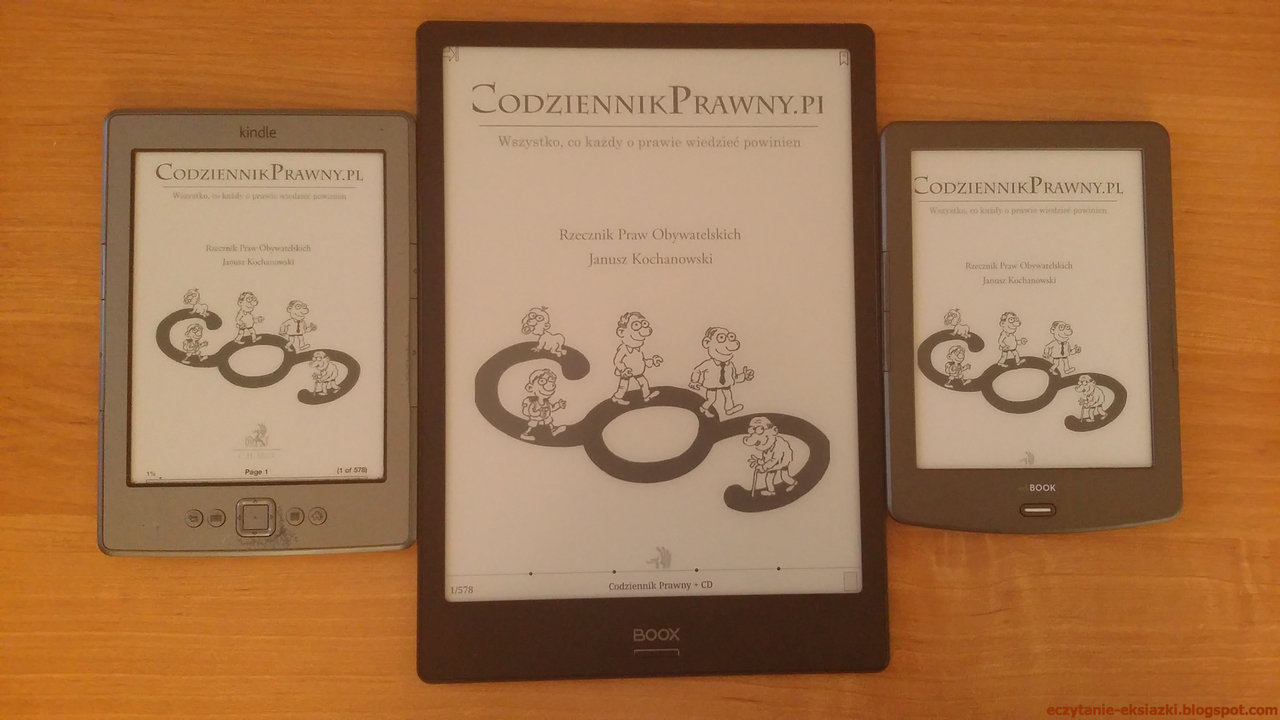 Kindle Classic, Onyx Boox Note i InkBOOK Classic 2 - porównanie ekranów