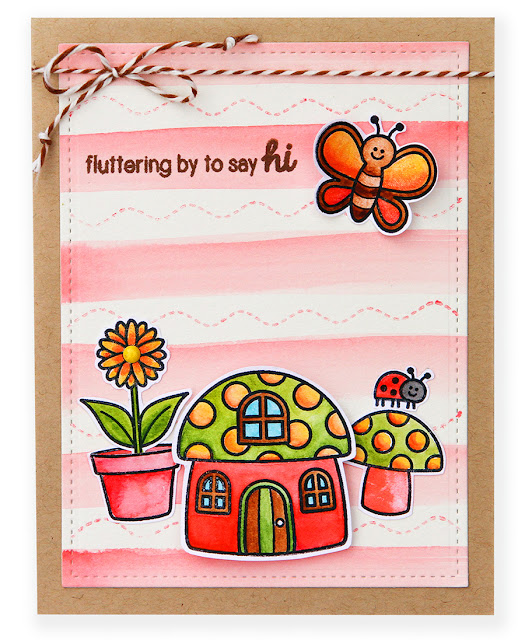 Sunny Studio Stamps: Backyard Bugs Fluttering By Card by Suzy Plantamura.
