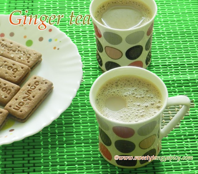 Ginger tea with milk / Inji chaya / Adrak chai or Adrak wali chai